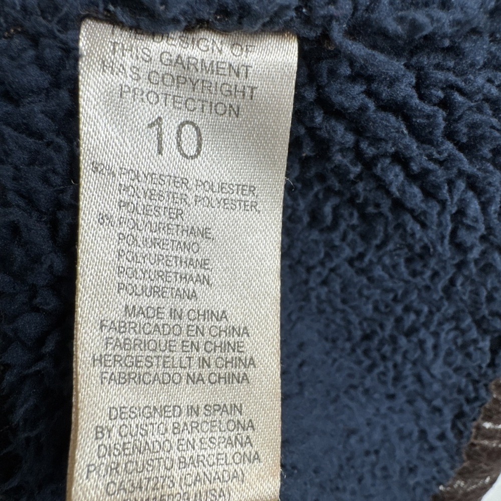 Custo Barcelona Growing Brown Faux Leather Fleece Lined Jacket Youth Size 10 - Picture 8 of 12